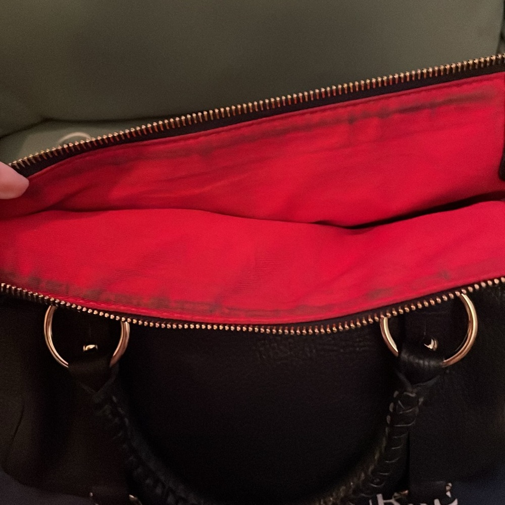 Dooney&bourke Navy Blue Pebbled Leather Florentine  Tassel Satchel 🔺FIRM🔺 - Picture 14 of 16